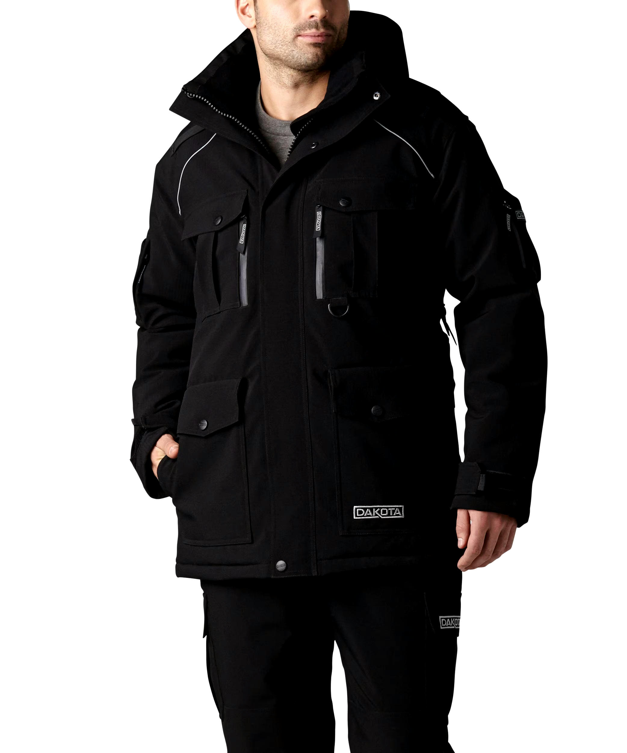 Dakota WorkPro Series Men's 300D Hyper-Dri 2 Water Resistant T-Max Parka Jacket - Black