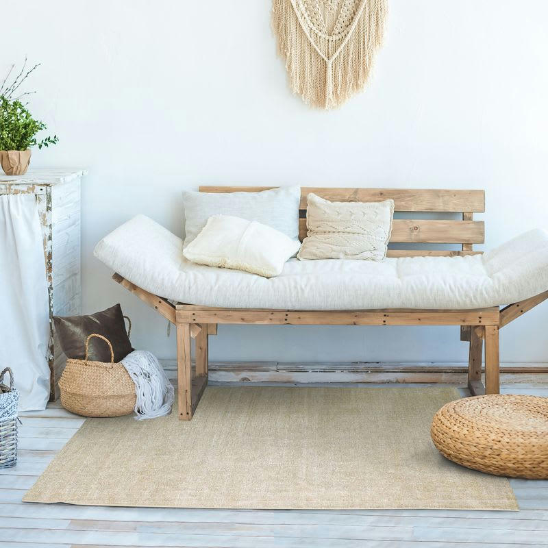 VINTAGE - Tapis effet délavé beige clair 120x170