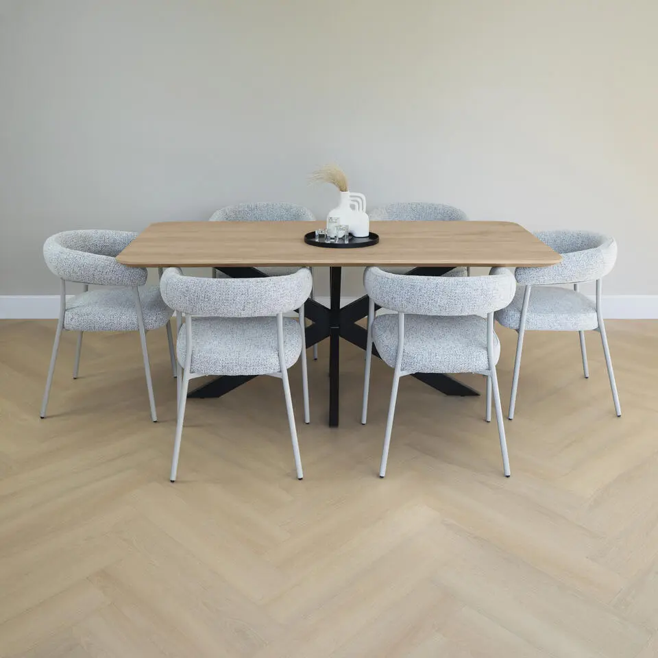 QUVIO Eettafel Sofia - Rechthoekig - FSC?- 180x90 cm - Naturel