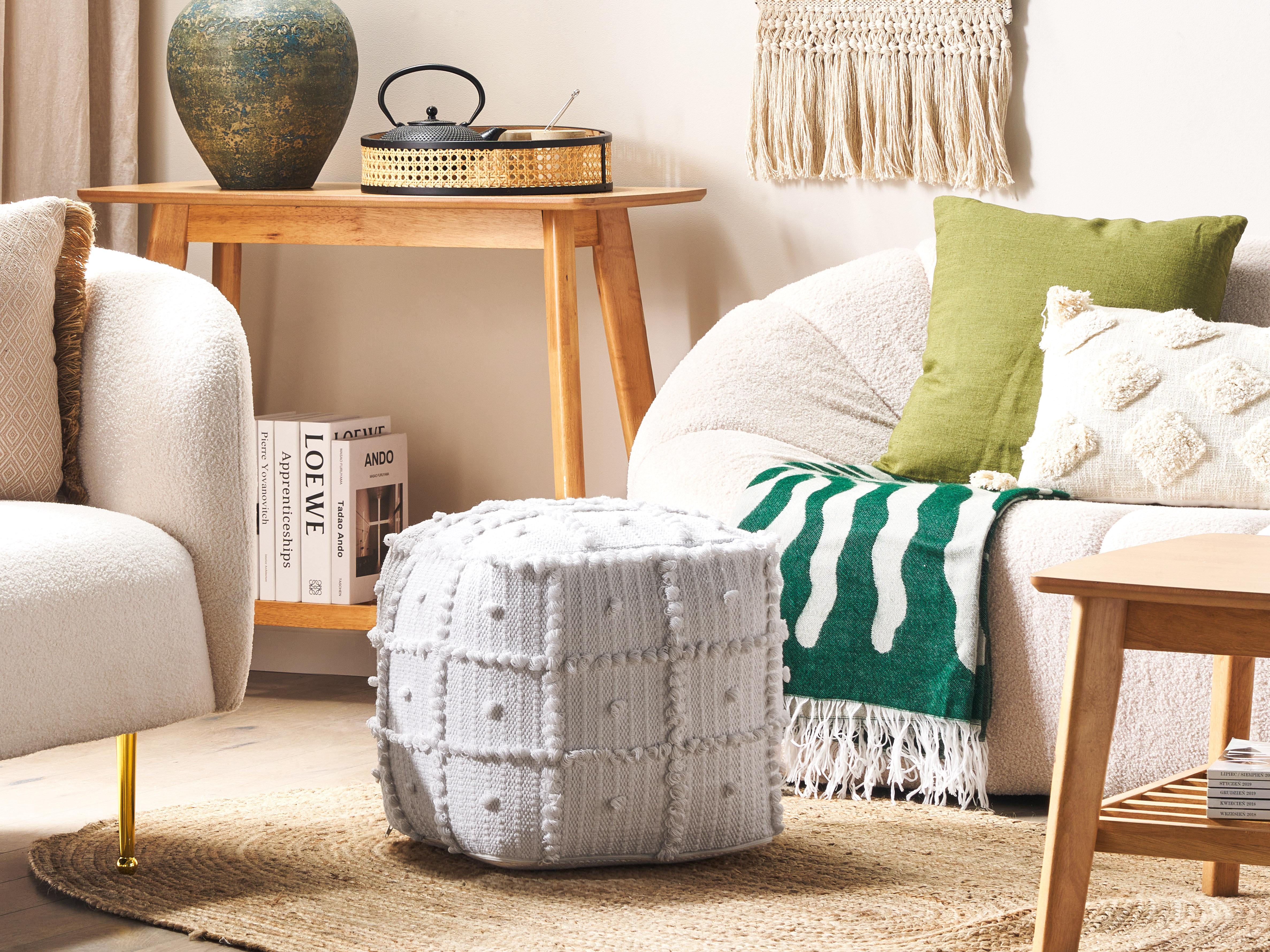 Pouffe HARNAI Cotton White