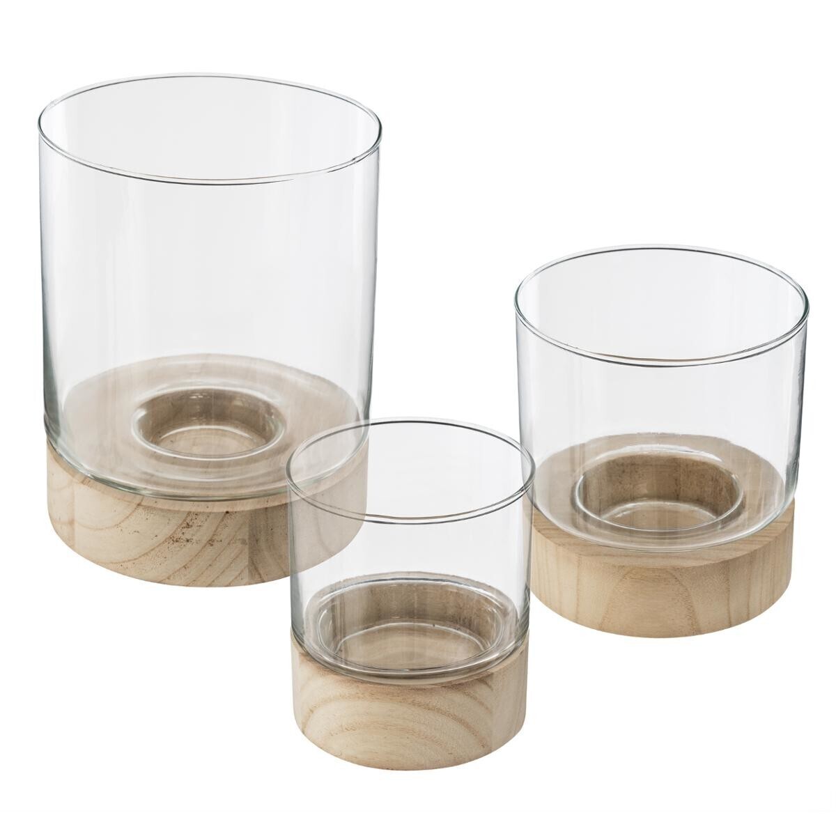 Set of 3 candle holders "Summer" Glass, D.10/13/16 cm