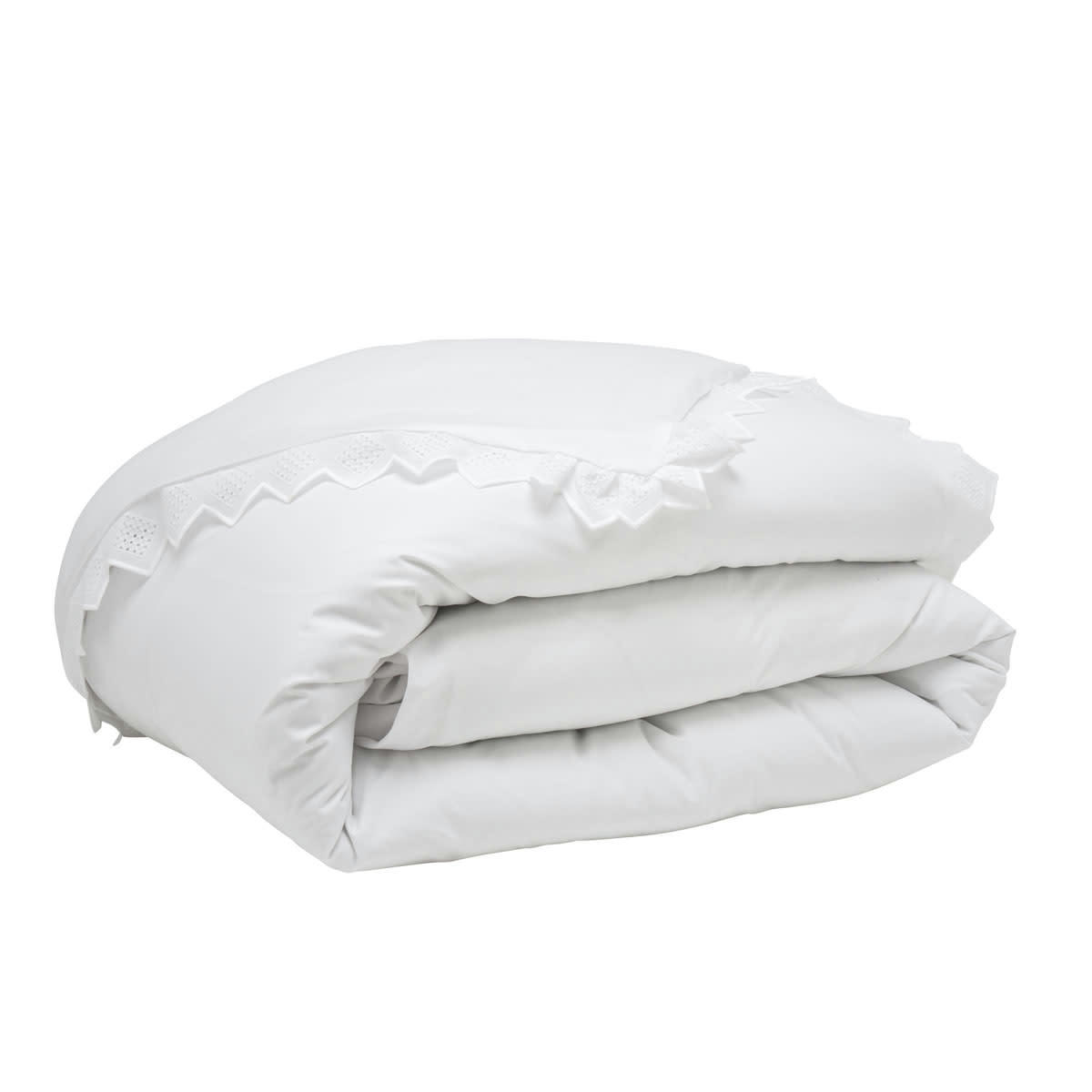 OPÉRA - Housse de couette brodée en coton blanc 240x220