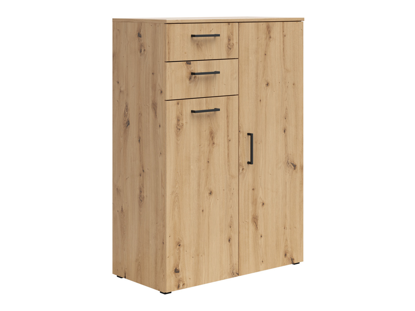 Komoda MultiDo 80 cm z 2 drzwiami i 2 szufladami dąb artisan