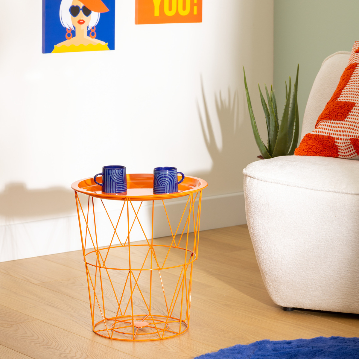 Side table "Kumi" Orange, 40x37x37 cm