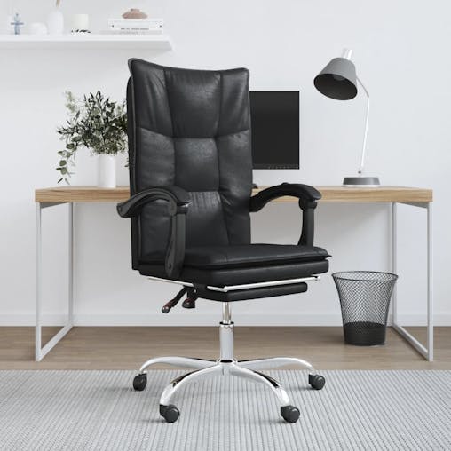 NNEVL Reclining Office Chair Black Faux Leather