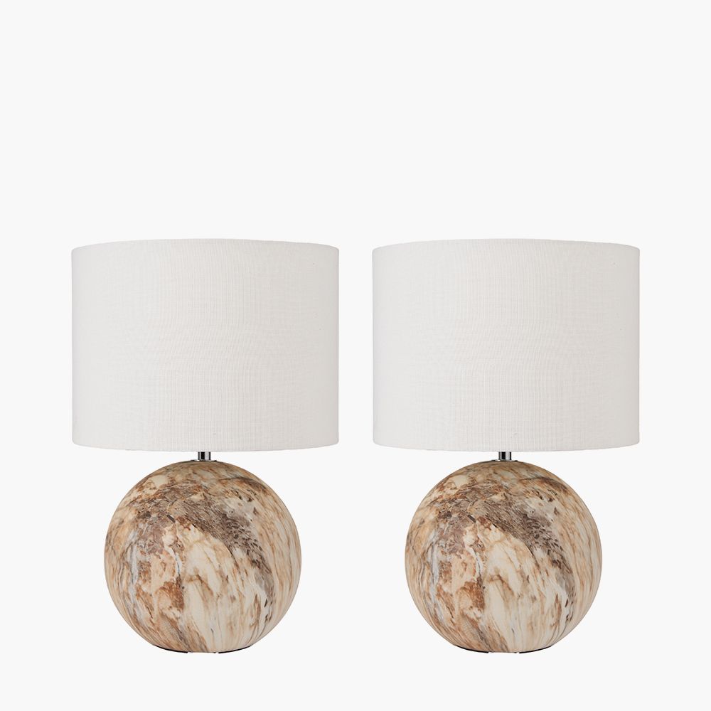 Ruma Set of 2 Viejo Natural Stone Effect Ceramic Table Lamp