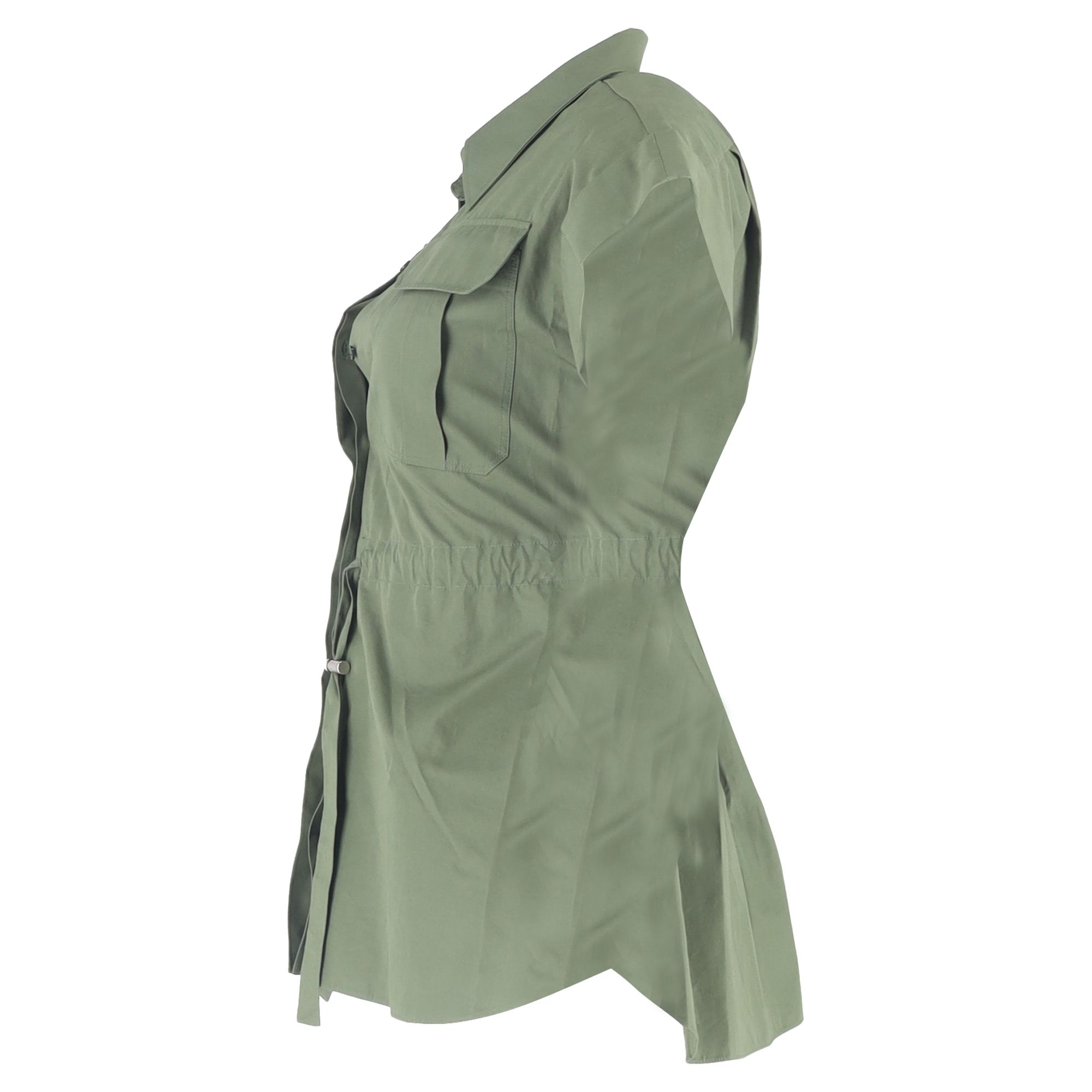 Alexander McQueen Preloved Belted Sleeveless Shirt in Green Cotton