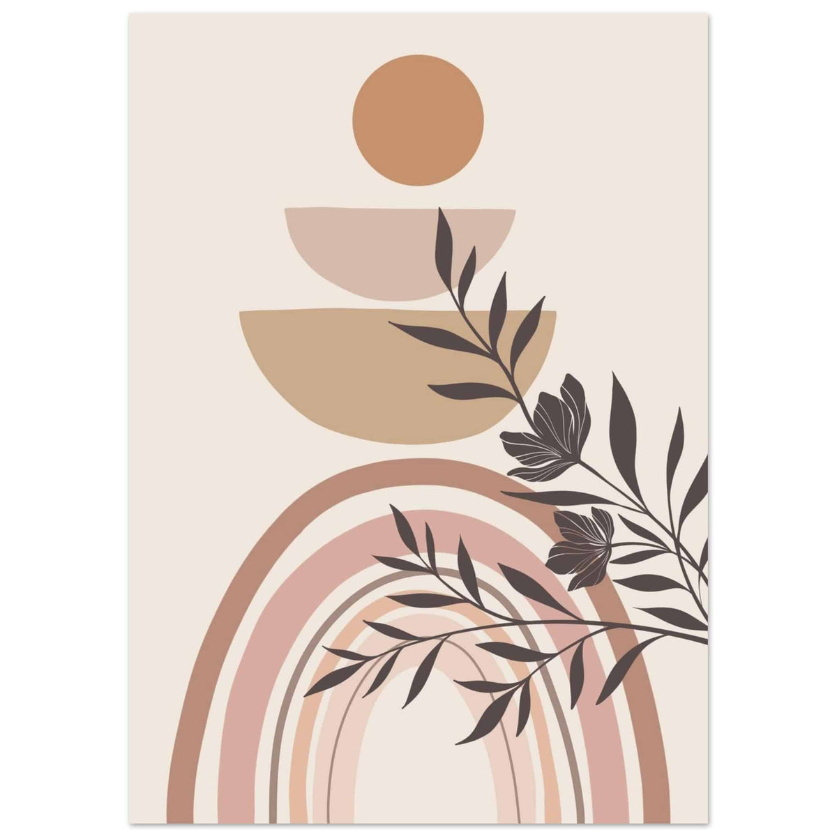 Artfulprints Poster Boho – Harmony curve  - 50x70 cm - beige