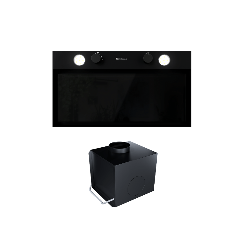 Okap GLOBALO Fluxime 60.1 Black   Turbina TW 2.1
