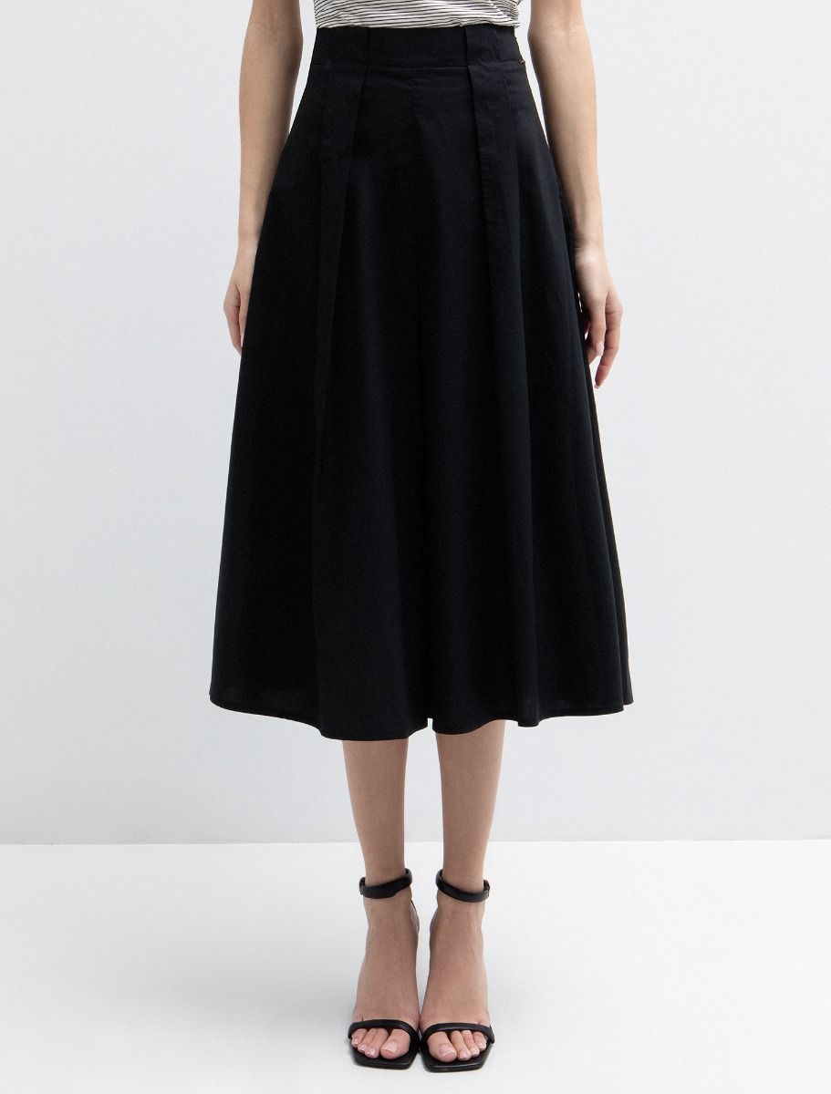 Midi φούστα ποπλίνα