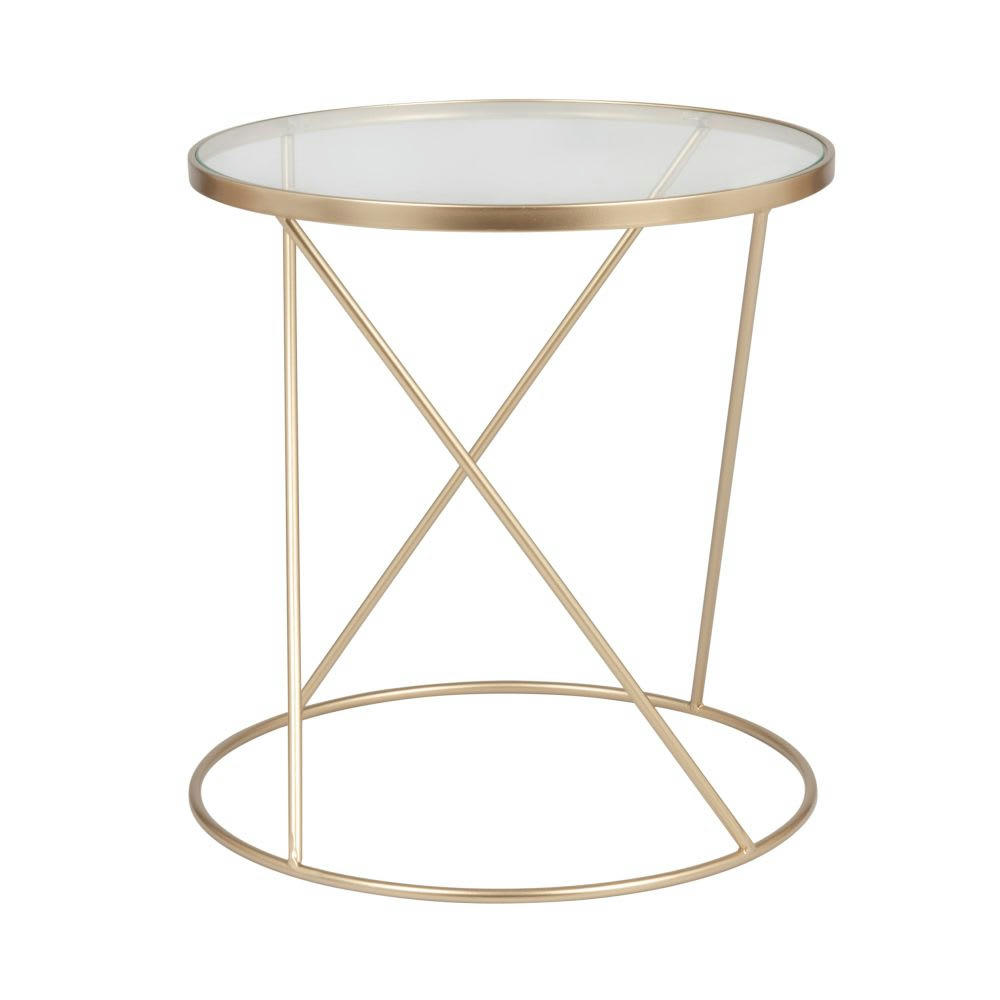 MUANG - Bout de canapé en verre et métal doré