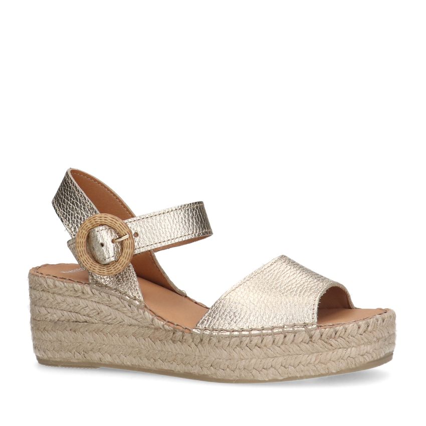 Manfield Gouden leren sleehakken