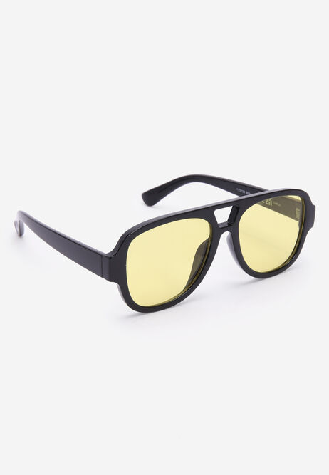 Womens Black Aviator Sunglasses