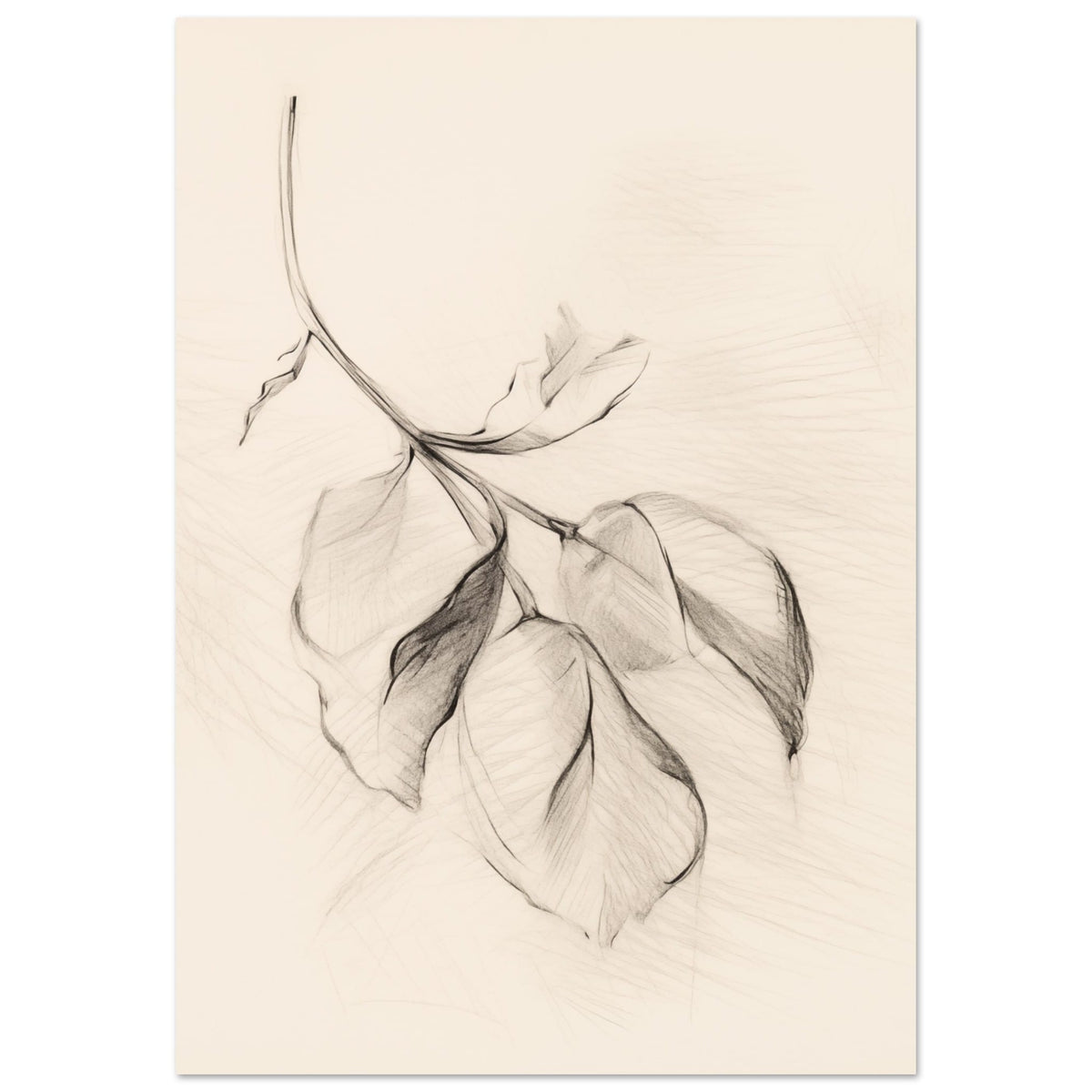 Artfulprints Poster Botanical branch  - 70x100 cm - Zwart / Wit