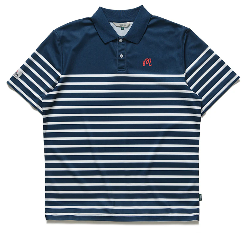 Malbon Golf Fairway Spinnaker Polo - Navy/White