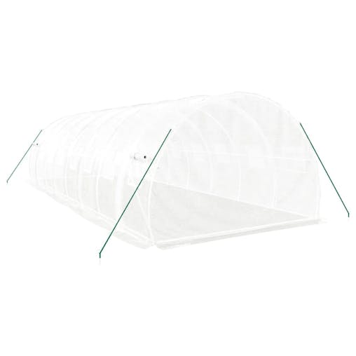 NNEVL Greenhouse with Steel Frame White 24 m&sup2; 8x3x2 m