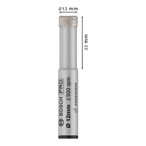 Foret diamant PRO Ceramic à sec 12x33x13mm - BOSCH - 2608599057