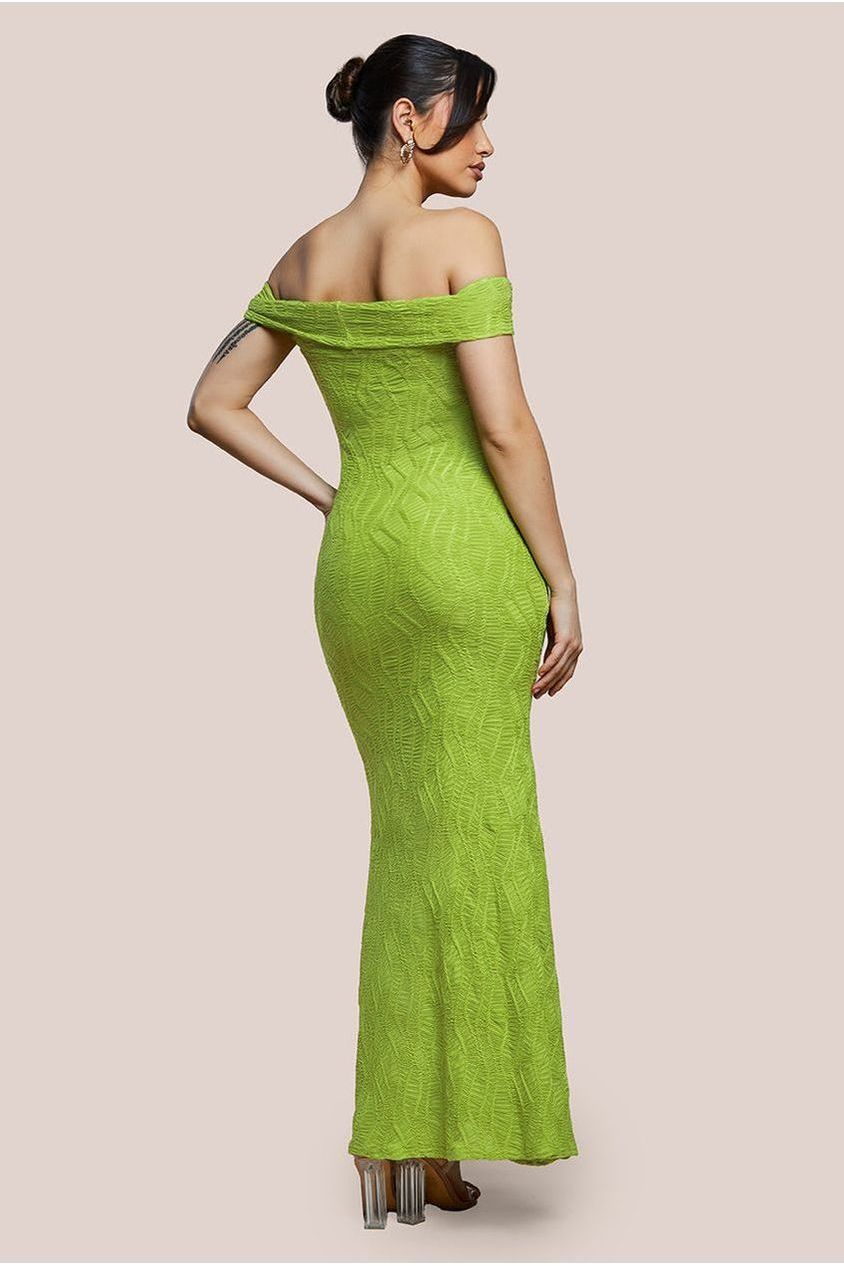 Goddiva Front Knot Twist Maxi Dress