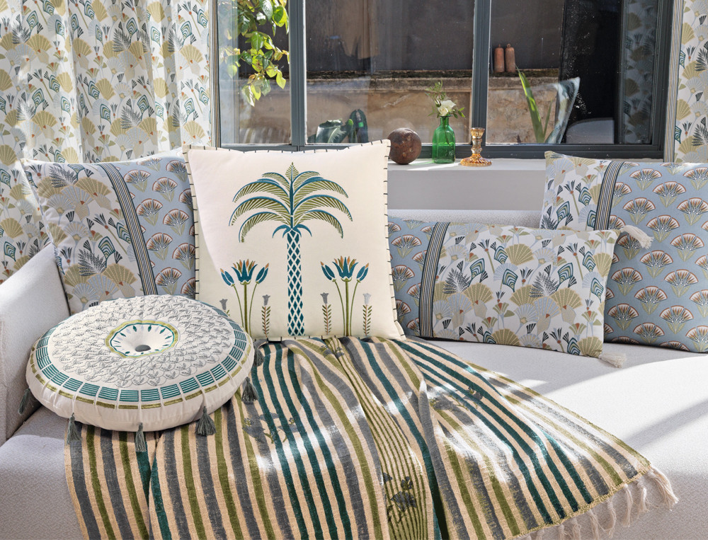 Coussin rond brodéLouxor