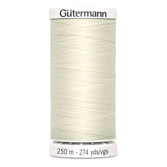 Gutermann White Sew All Thread 250m (1)