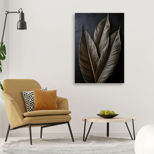 Feeby Obraz na płótnie, Liście Bananowca Botanika 40x60