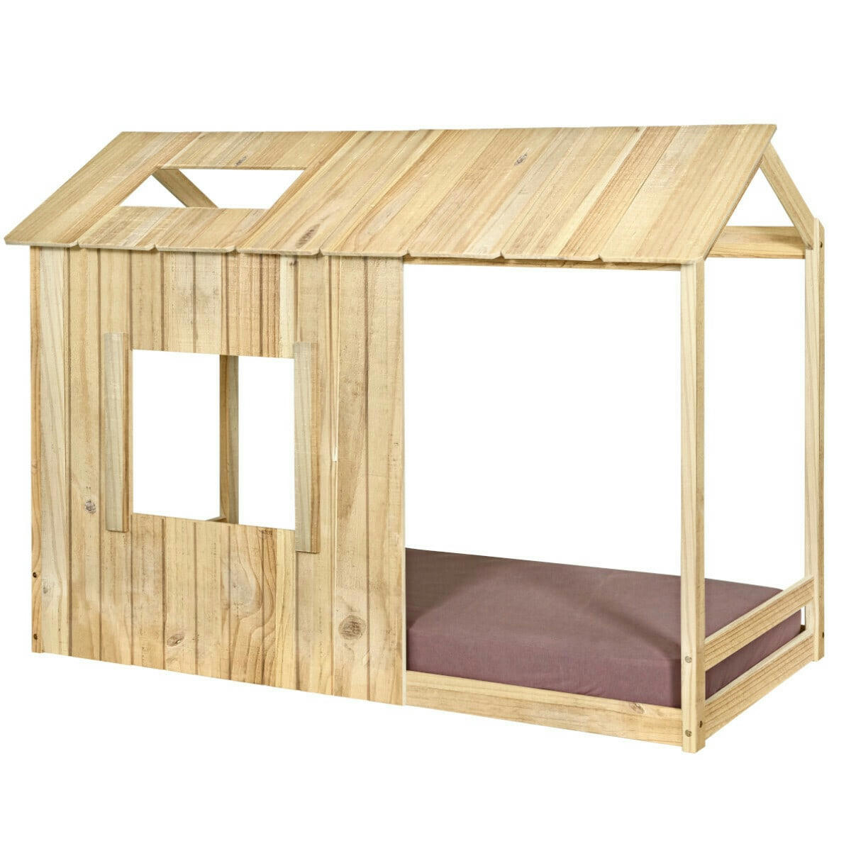 KOH - Lit cabane 90x190 cm bois massif bois