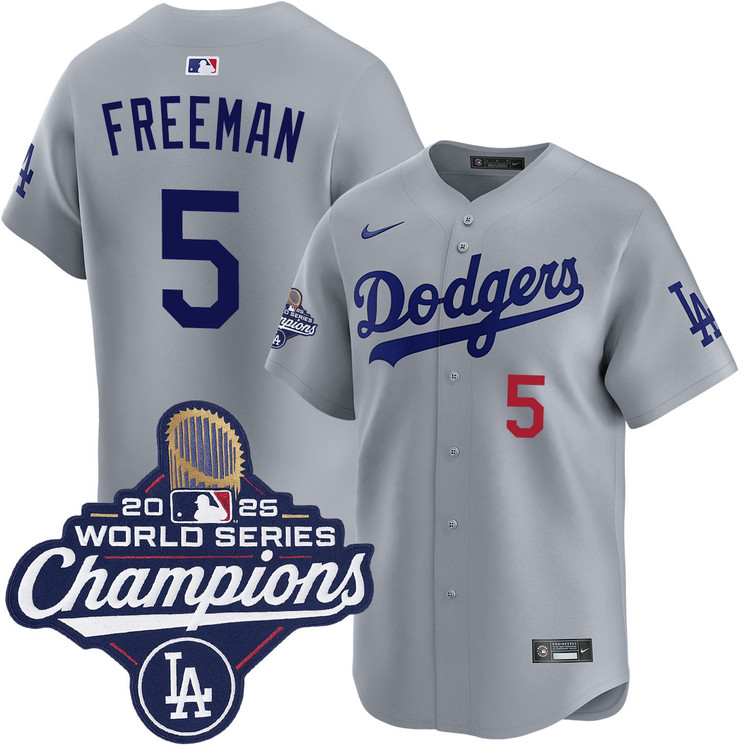 Freddie Freeman Los Angeles Dodgers Nike 2025 World Series Champions Limited Jersey - Grey