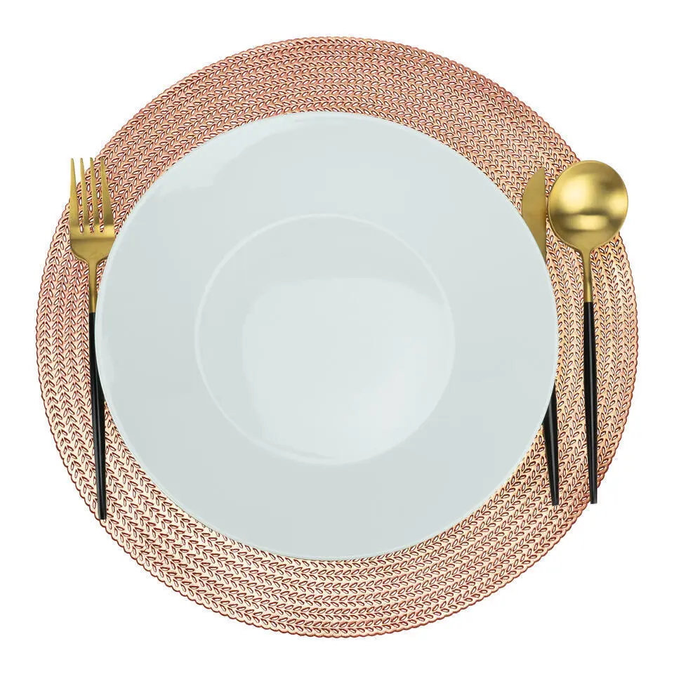Krumble Placemat rond - PVC - Rosegoud - Set van 6