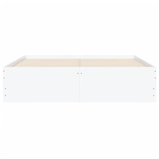 NNEVL Bed Frame with Drawers White 135x190 cm Engineered Wood