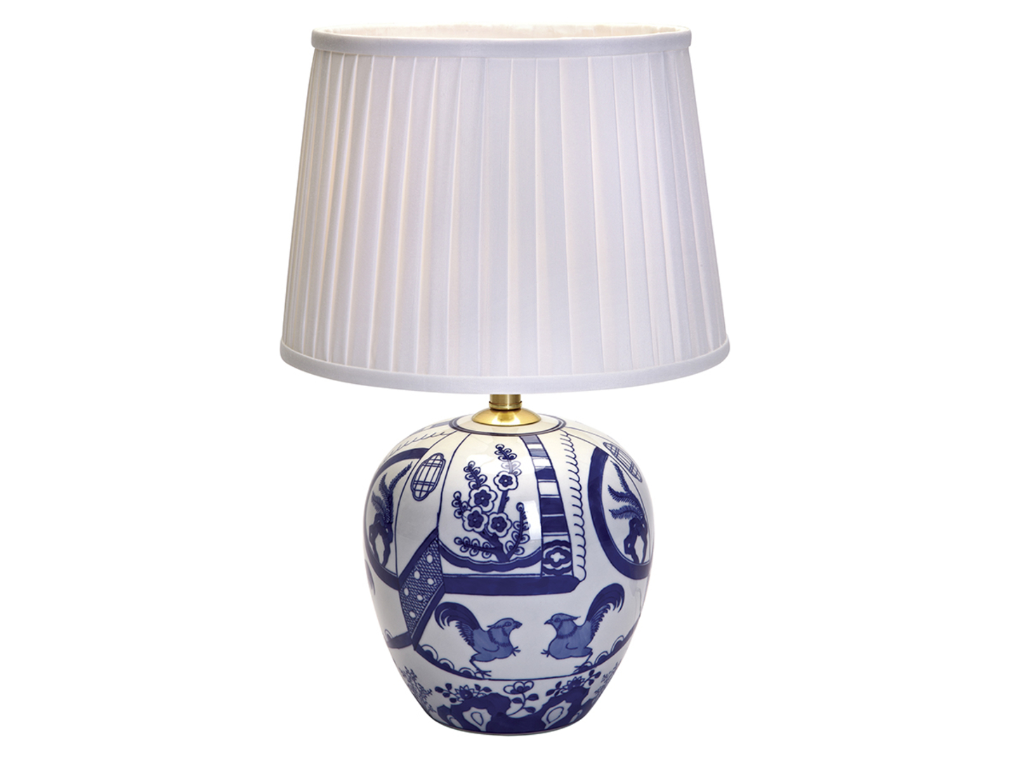 Lampa stołowa Goteborg 48 cm ceramiczna biało-niebieska