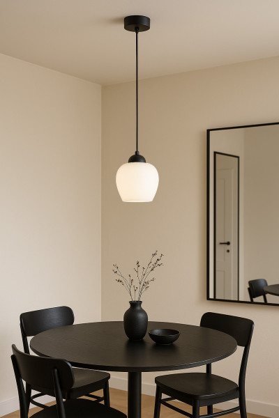 Lampa wisząca ABRO czarno-biała 1xE27x20W wym:85x13x13cm IP20 Kaja