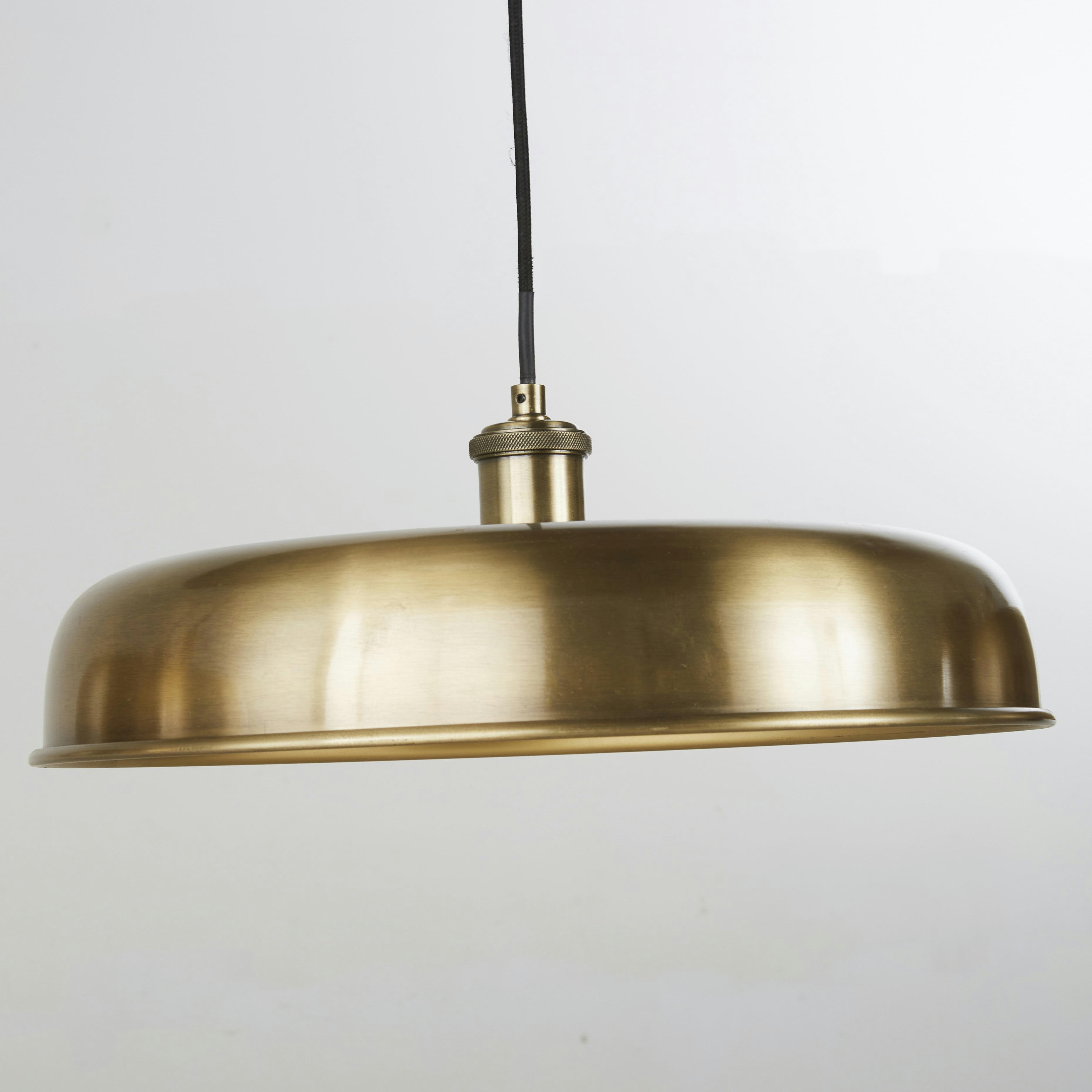 MONTEREY - Suspension rampe 3 abat-jours en laiton doré