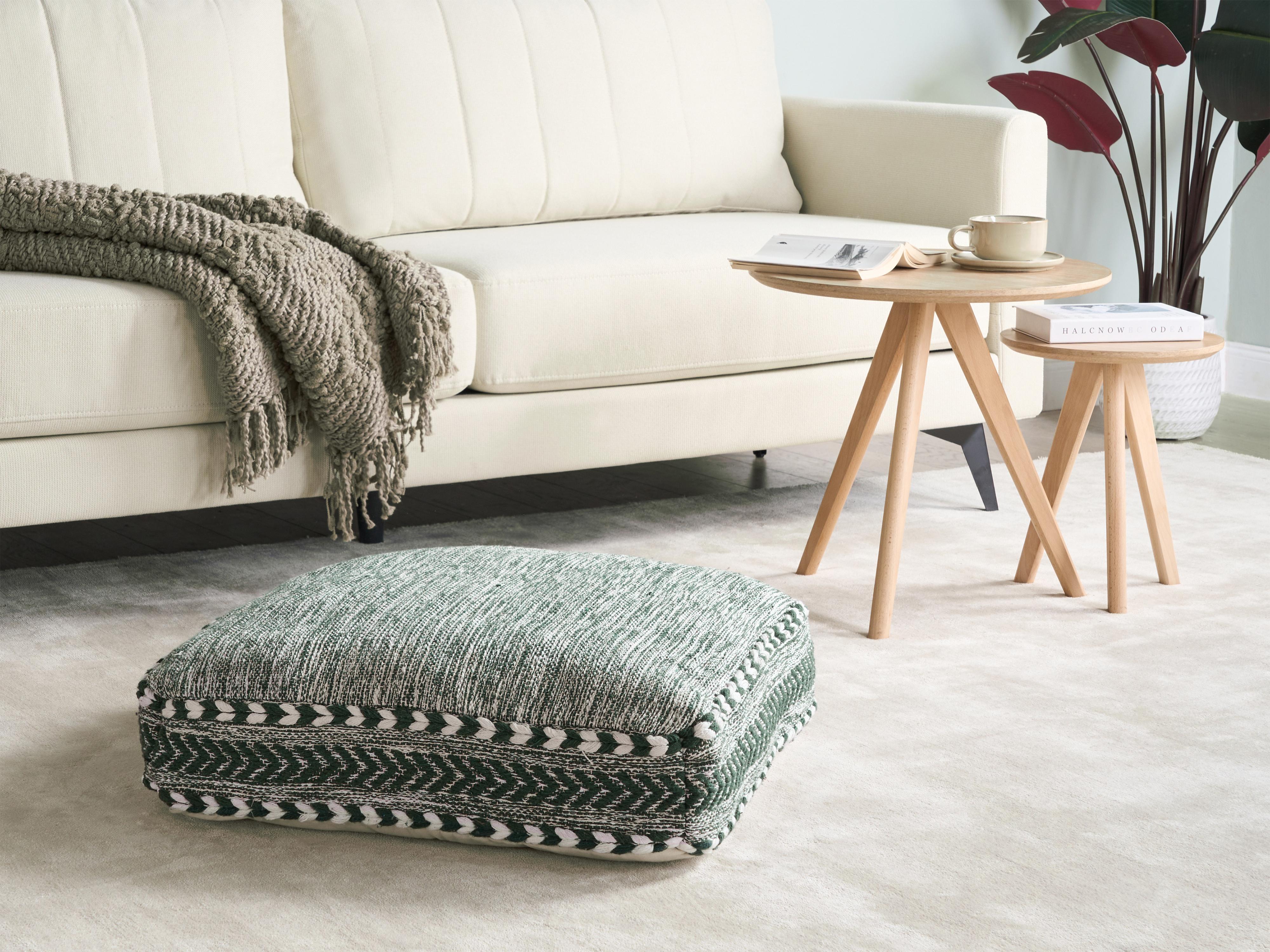 Pouffe BIRCH Cotton Dark Green