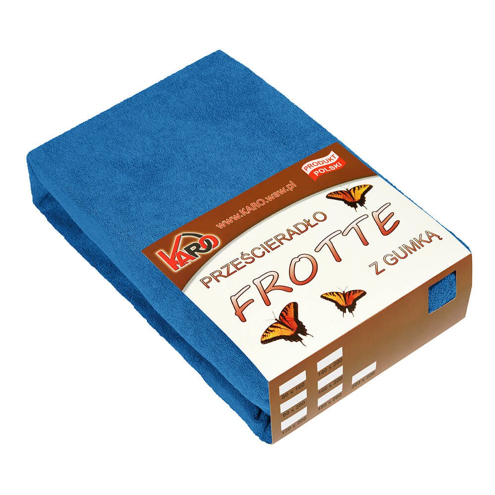 Prześcieradło frotte z gumką 200x220 chabrowe 032 KARO