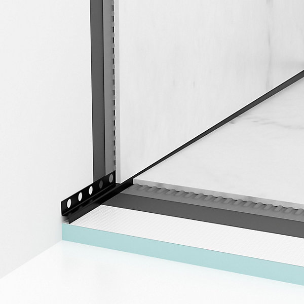 Balneo Profilé murale inclinée à gauche pour douche 120cm, acier inoxydable, finition noir, Pente de 1,5%