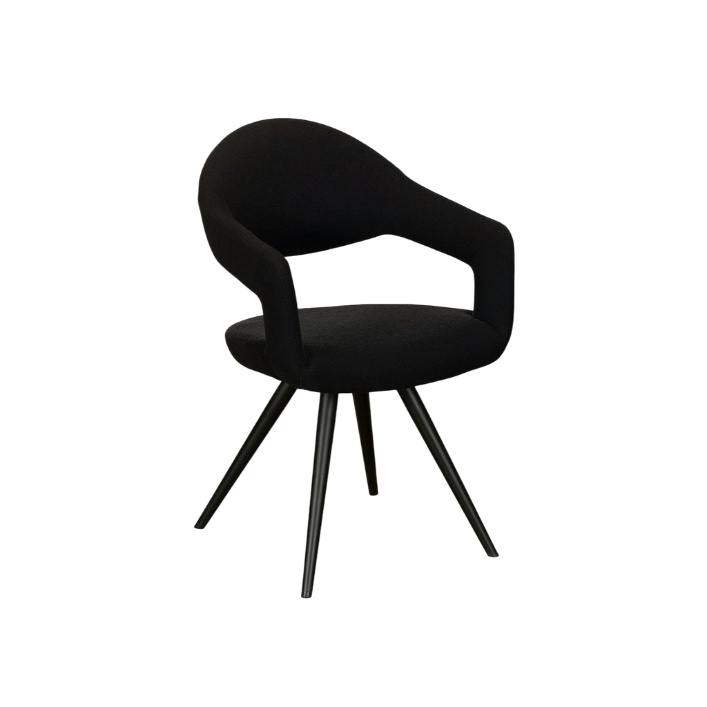 Chaise salle à manger noire à dossier ouvert (lot de 2) TREVI