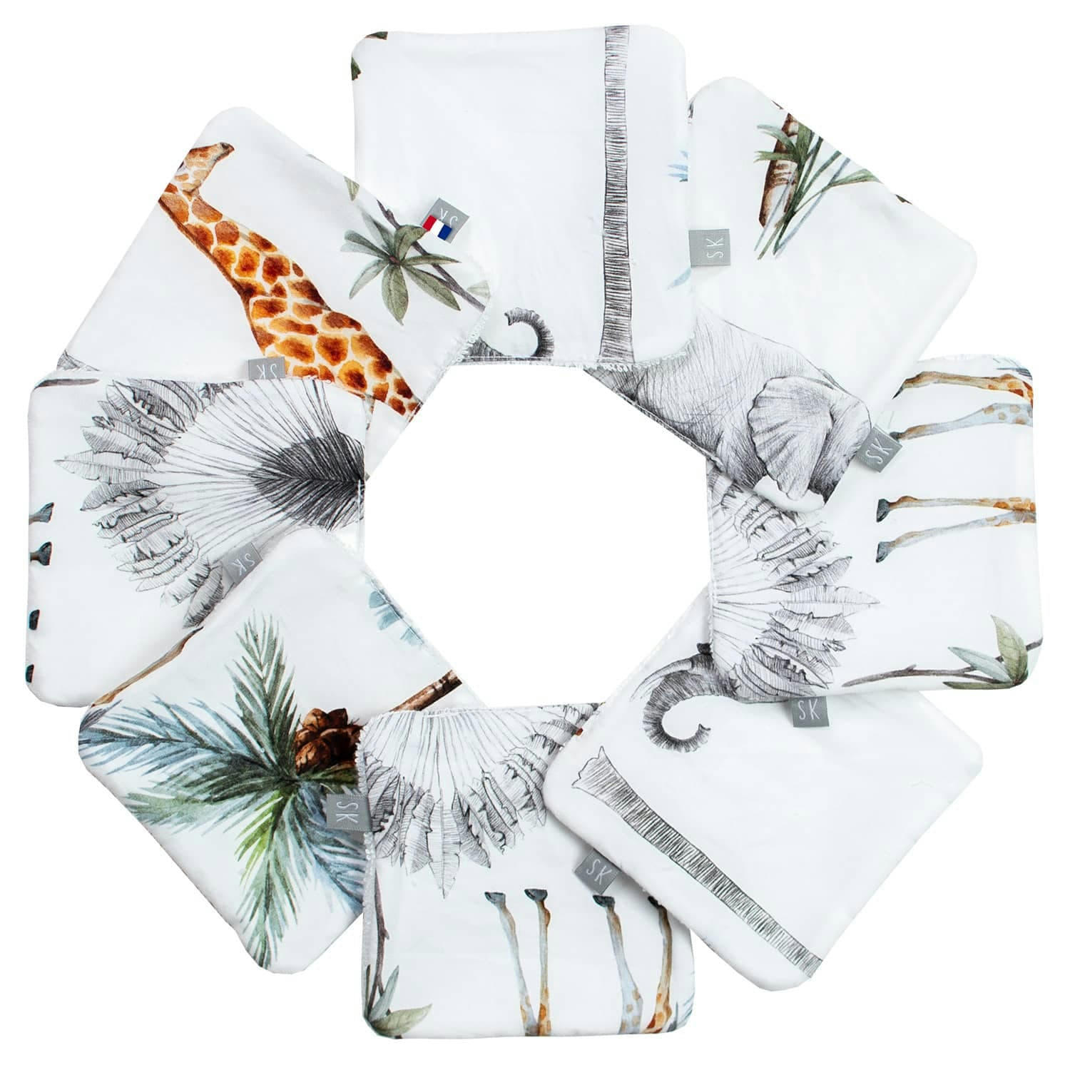 SAFARI - Lingettes lavables 8 pièces