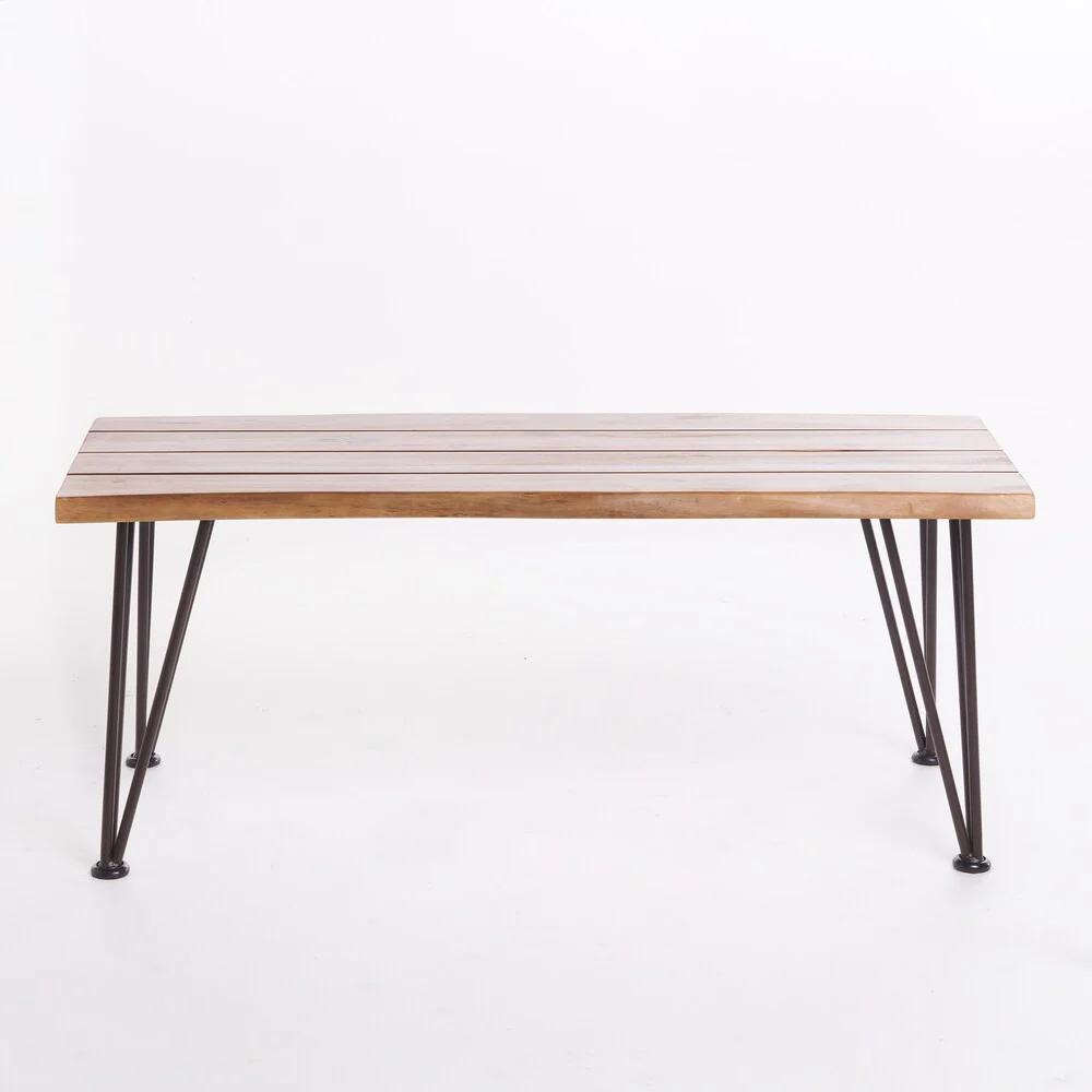 Geania Industrial Acacia Wood Rectangle Coffee Table by Christopher Knight Home