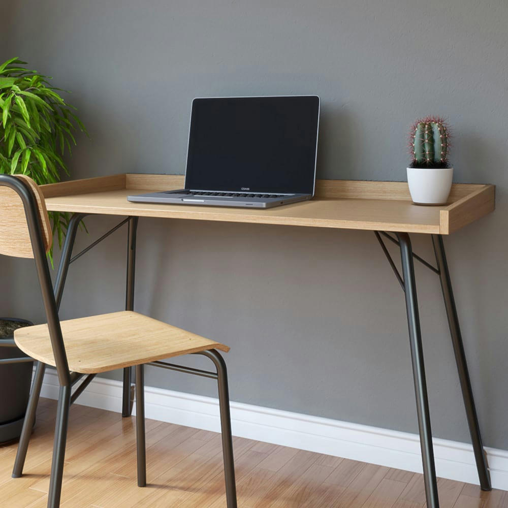 RAYBURN - Bureau design métal et bois clair