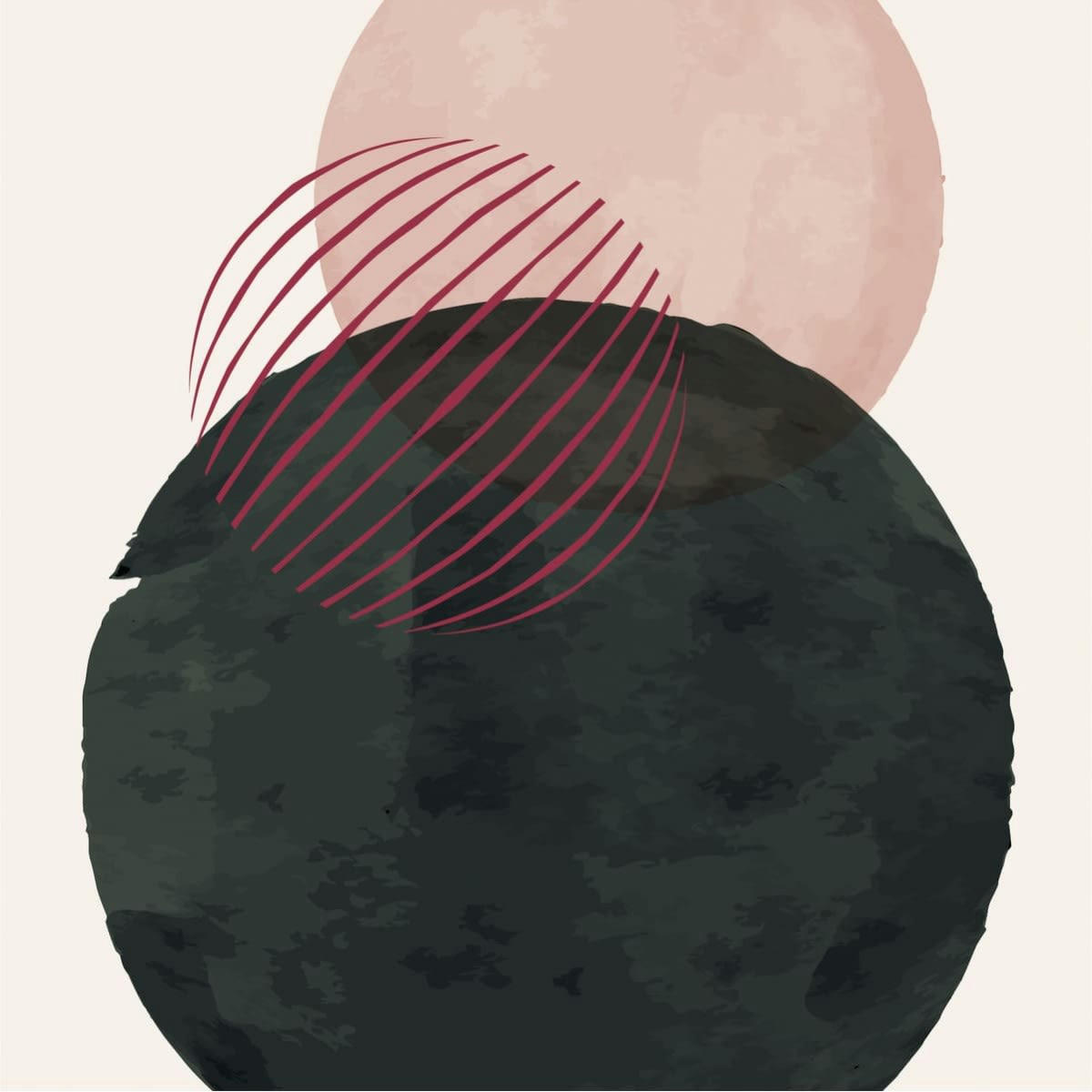 ABSTRAIT - Tableau sur toile zoom rond 45x45 cm