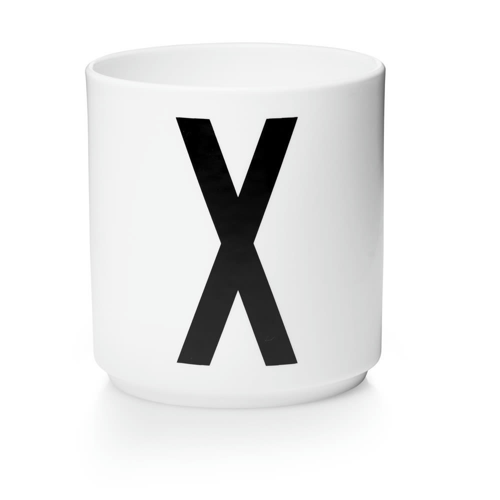 - Tasse blanche design letters porcelaine blanc