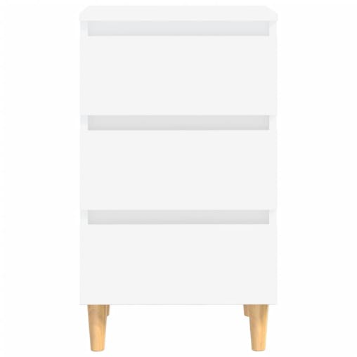NNEVL Bed Cabinets with Solid Wood Legs 2 pcs White 40x35x69 cm