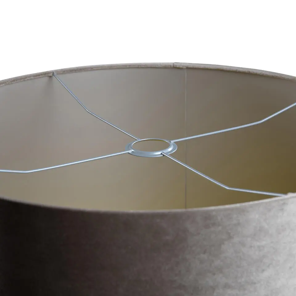 Qazqa rond cilinder velours taupe