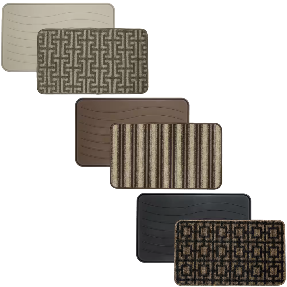 Multy Home Indoor Boot Tray & Mat Combo, Assorted Colours/Patterns, 17-in x 27-in