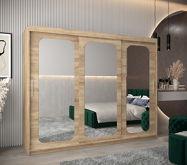 Armoire Promo T3 a portes coulissantes H. 200 x L. 250 x P. 62 3 portes