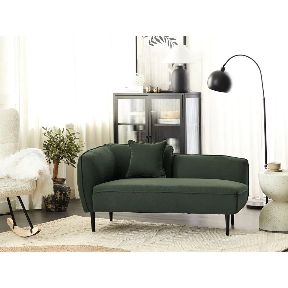 CHEVANNES - Chaise longue - Donkergroen - Linkszijdig - Polyester