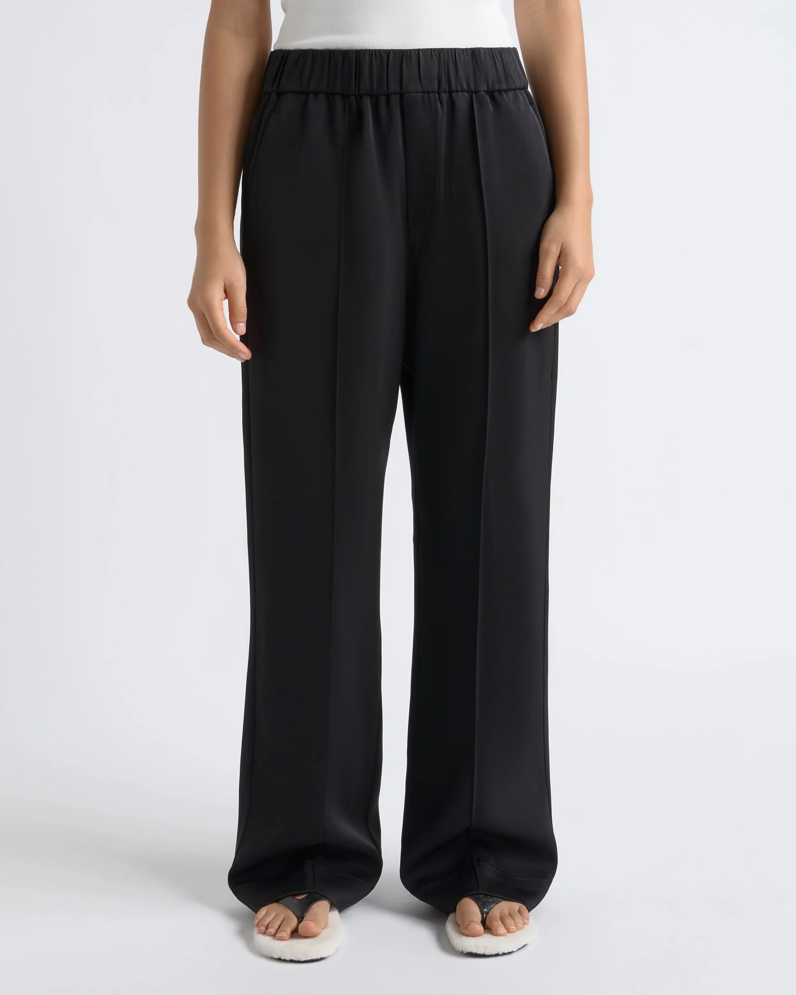 Satin Pin Tuck Pant