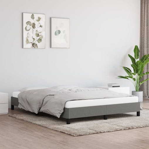 NNEVL Bed Frame Dark Grey 107x203 cm King Single Size Fabric