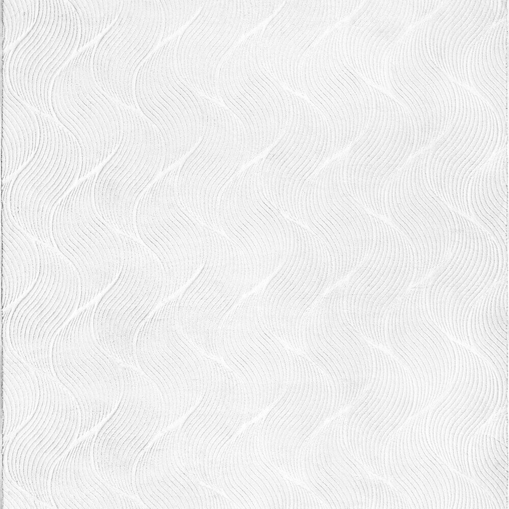 Tapis motif embossé vague L230X160 cm polyester blanc