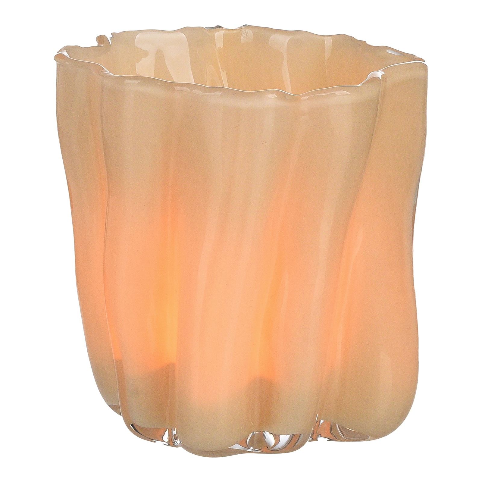 Teelichthalter Creme, ⌀ 10 cm, H 105 mm